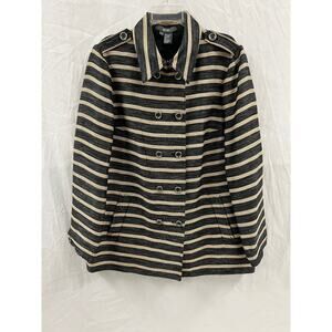 Per Se Black and Gold Stripe Coat size 16